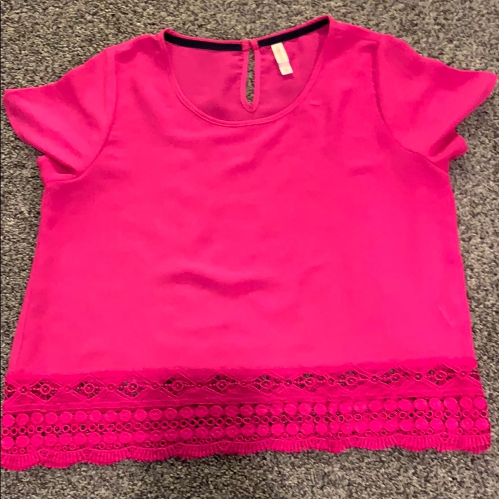 Hot pink flowy top